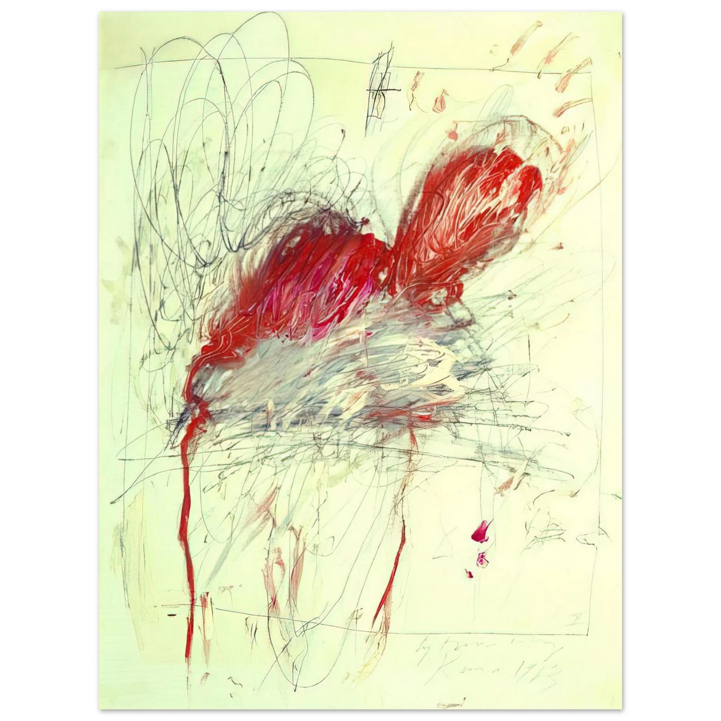 Cy Twombly - Leda and the Swan  75x100 cm / 30x40inches Fine Art Poster