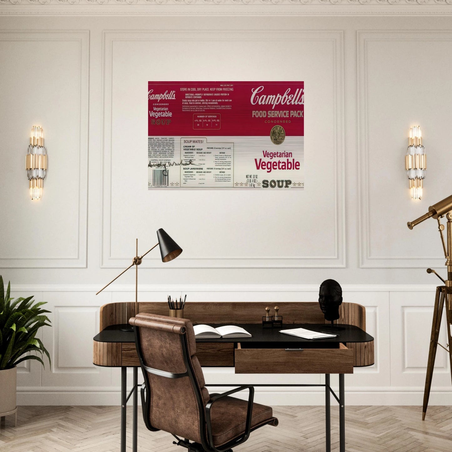 Campbell Soup Company - Andy Warhol Brushed Aluminum Print - 70x100 cm / 28x40 inches | Andy Warhol Aluminum Print | Andy Warhol Prints