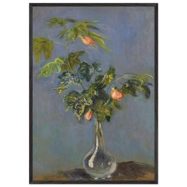 FLOWERS IN A VASE N2 - claude monet 70x100 cm / 28x40 inches Framed Art Print – Black Wooden Frame