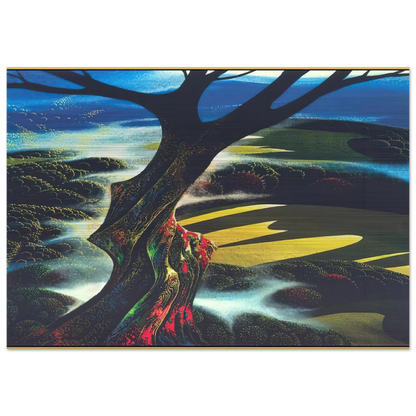 Autumn Shadows - Eyvind Earle Brushed Aluminum Print - 70x100 cm / 28x40 inches | Eyvind Earle Aluminum Print | Eyvind Earle Prints