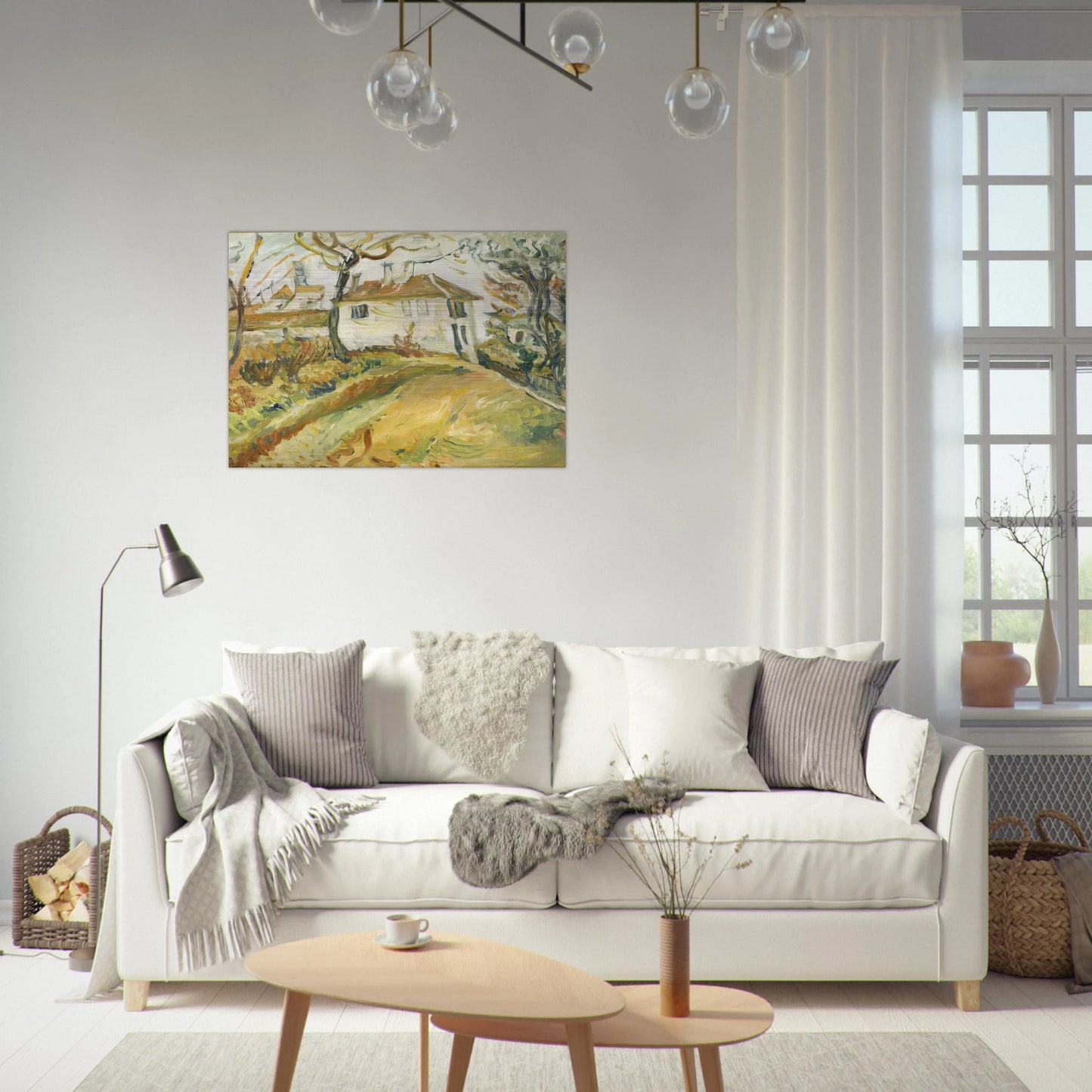 WHITE HOUSE ON A HILL - Chaim Soutine Brushed Aluminum Print - 70x100 cm / 28x40 inches | Chaim Soutine Aluminum Print | Chaim Soutine Prints