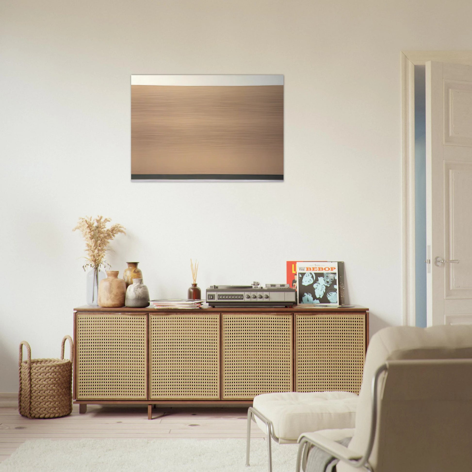 Yellow Ochre - 1967 - Ronnie Landfield Brushed Aluminum Print - 70x100 cm / 28x40 inches | Ronnie Landfield Aluminum Print | Ronnie Landfield Prints