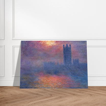 Houses of Parliament, London, Sun Breaking Through - claude monet Brushed Aluminum Print - 70x100 cm / 28x40 inches | claude monet Aluminum Print | claude monet Prints