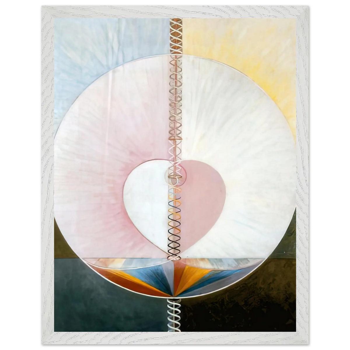 Hilma af Klint - WHAT A HUMAN BEING IS 1910 Wall art - 70x70 cm / 28x28 Inches - Premium Wooden Framed Poster With Fine Art Paper - White frame