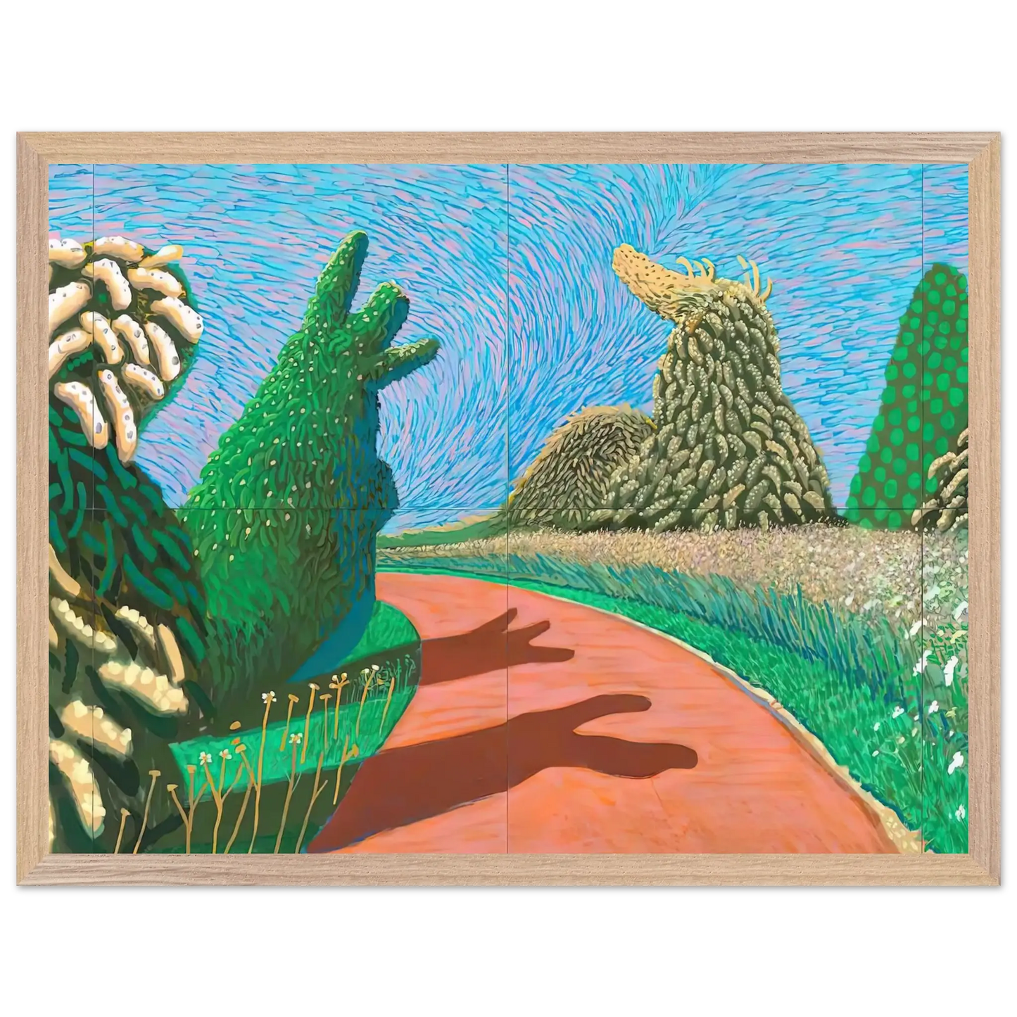 David Hockney - David Hockney Wall art - 45x60 cm / 18x24 Inches - Premium Wooden Framed Poster With Fine Art Paper - White frame