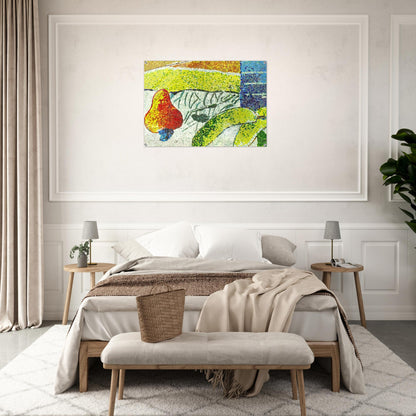 Caju e Bananas - Naïve Art Primitivism - Aldemir Martins Acrylic Print - 70x100 cm / 28x40″ inches