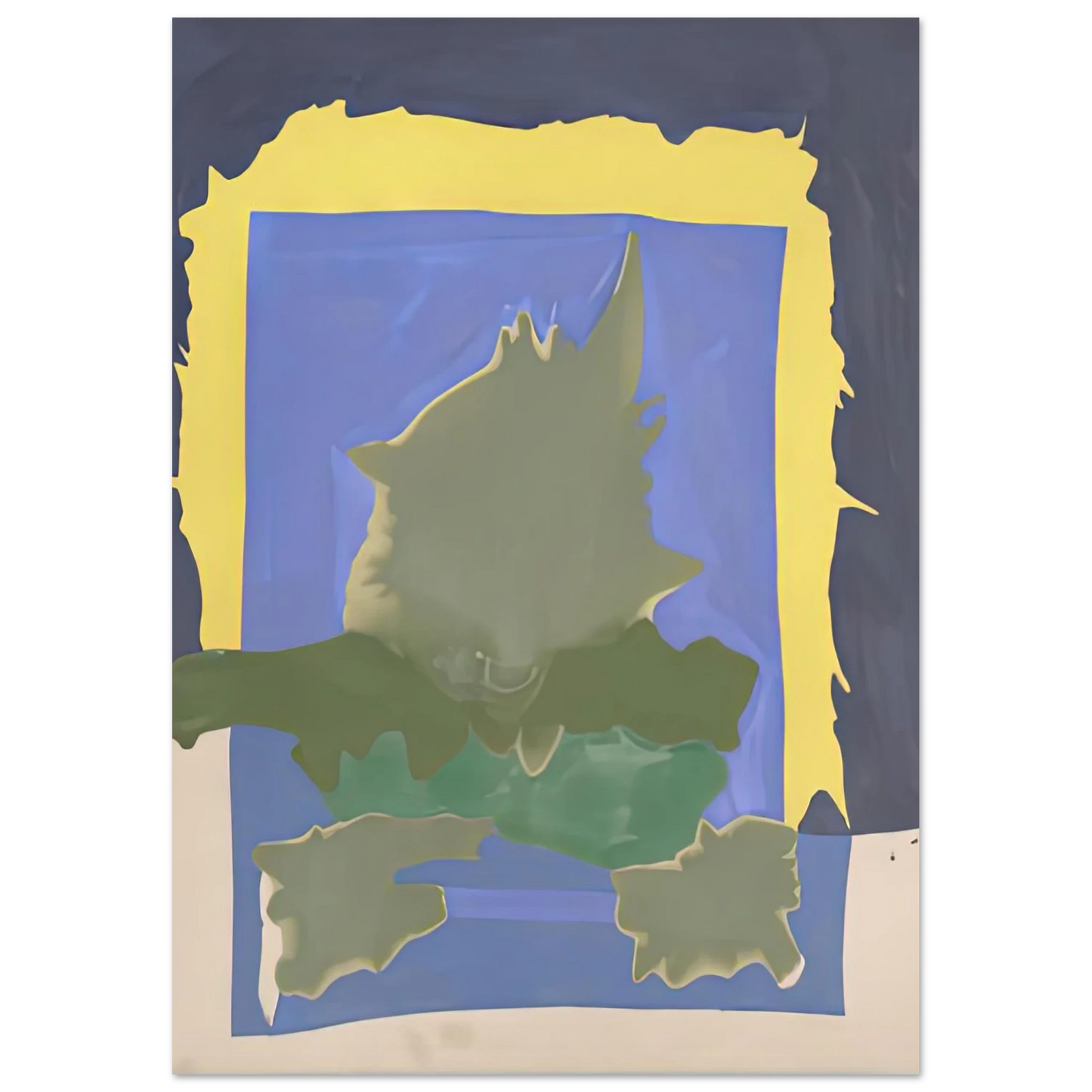 Helen Frankenthaler - Interior Landscape, 1964- Wall Art - 21x29.7 cm / 8x12" - Premium Wooden Framed Poster With Fine Art Paper-canvas - Black frame