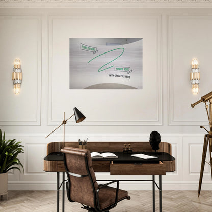 Pushed Forward... - 2009 - Lawrence Weiner Brushed Aluminum Print - 70x100 cm / 28x40 inches | Lawrence Weiner Aluminum Print | Lawrence Weiner Prints
