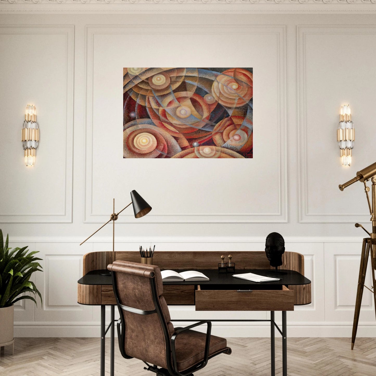 Ritmi astrali - 1916 - Gerardo Dottori Brushed Aluminum Print - 70x100 cm / 28x40 inches | Gerardo Dottori Aluminum Print | Gerardo Dottori Prints