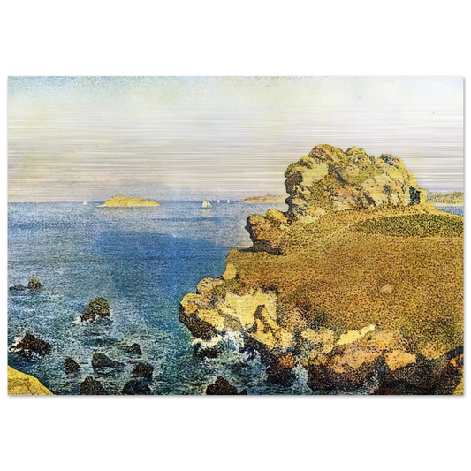 THE POINTE DE PER KIRIDEC AT ROSCOFF - Theo van Rysselberghe Brushed Aluminum Print - 70x100 cm / 28x40 inches | Theo van Rysselberghe Aluminum Print | Theo van Rysselberghe Prints
