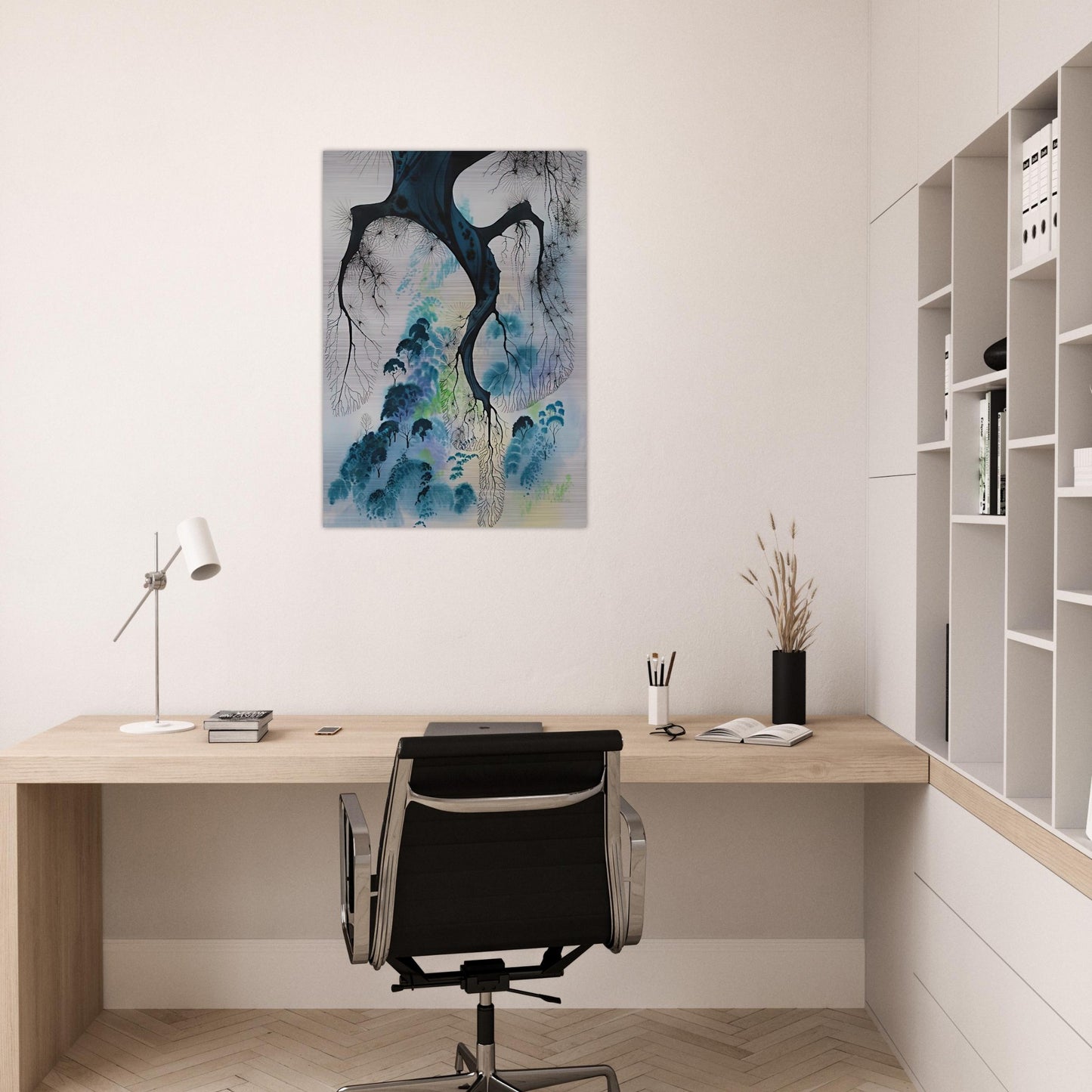 Coastline - Eyvind Earle Brushed Aluminum Print - 70x100 cm / 28x40 inches | Eyvind Earle Aluminum Print | Eyvind Earle Prints