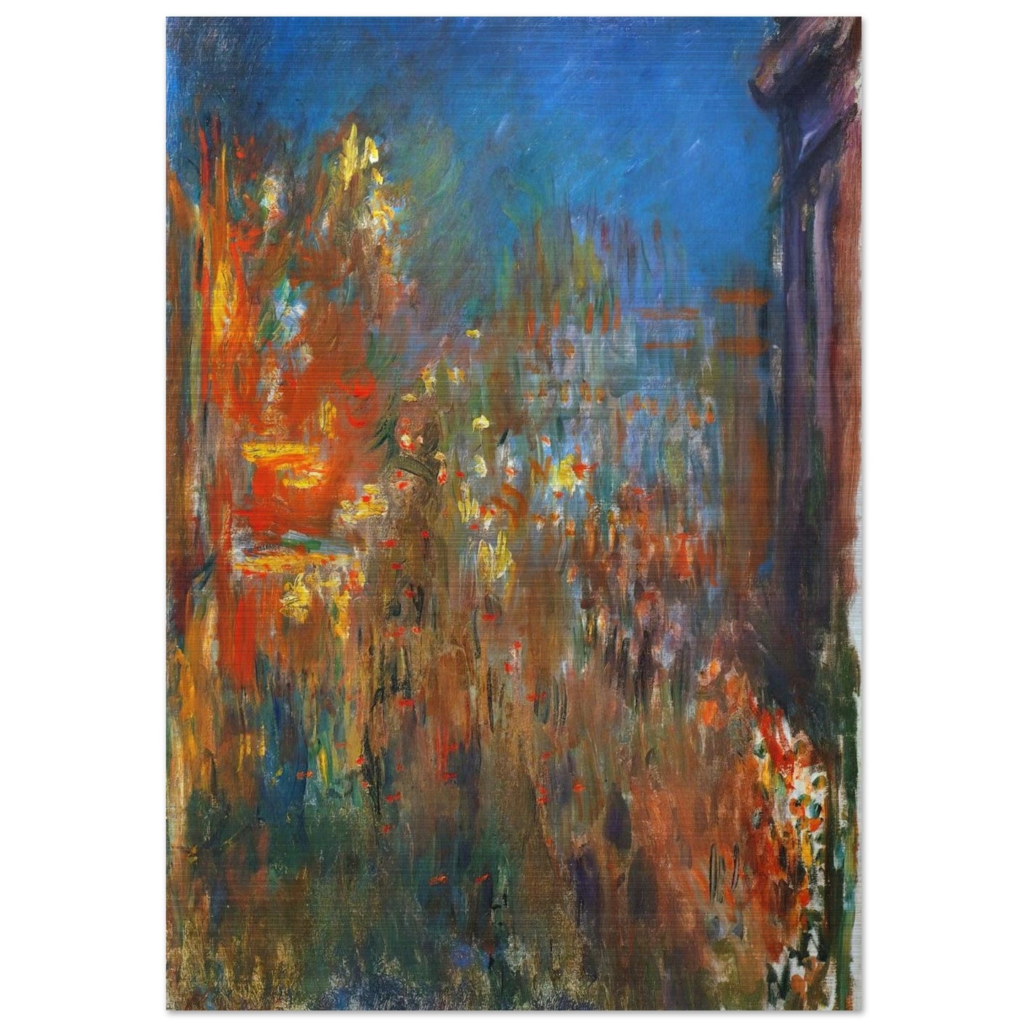 Leicester Square at Night - claude monet Brushed Aluminum Print - 70x100 cm / 28x40 inches | claude monet Aluminum Print | claude monet Prints