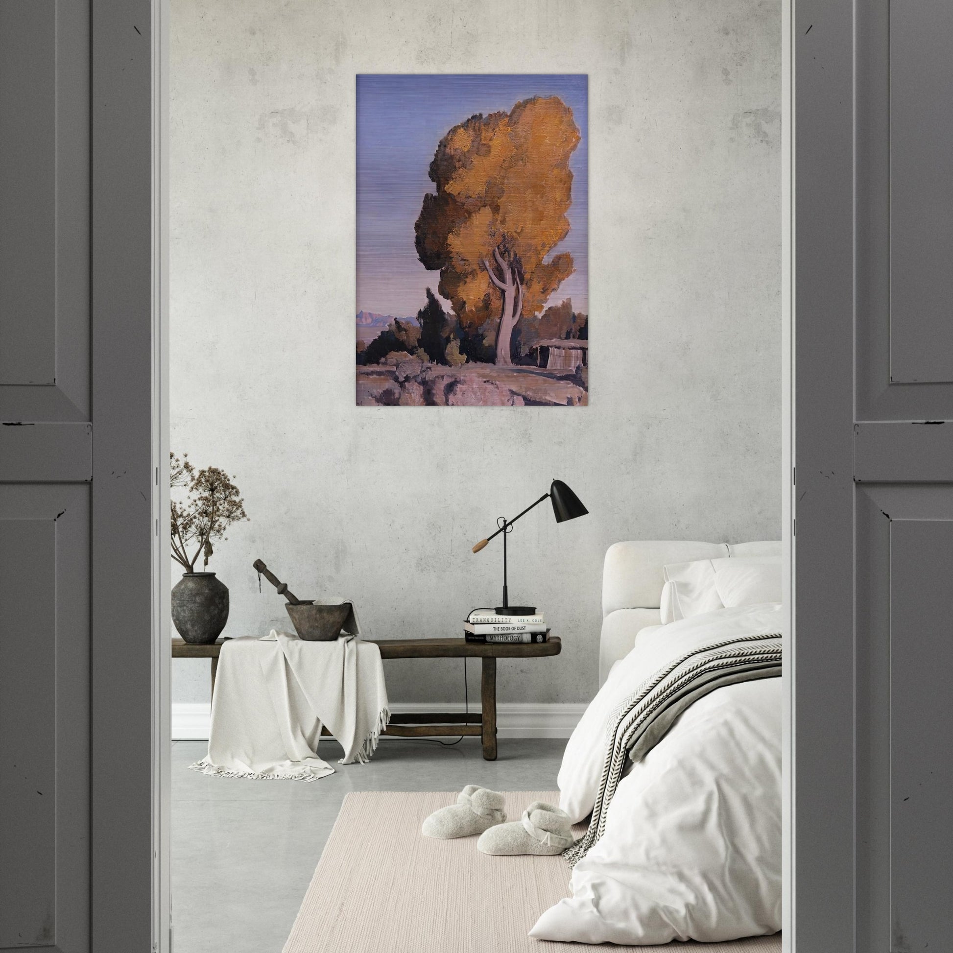 LOW COUNTRY COTTONWOOD 1940 - Maynard Dixon Brushed Aluminum Print - 70x100 cm / 28x40 inches | Maynard Dixon Aluminum Print | Maynard Dixon Prints