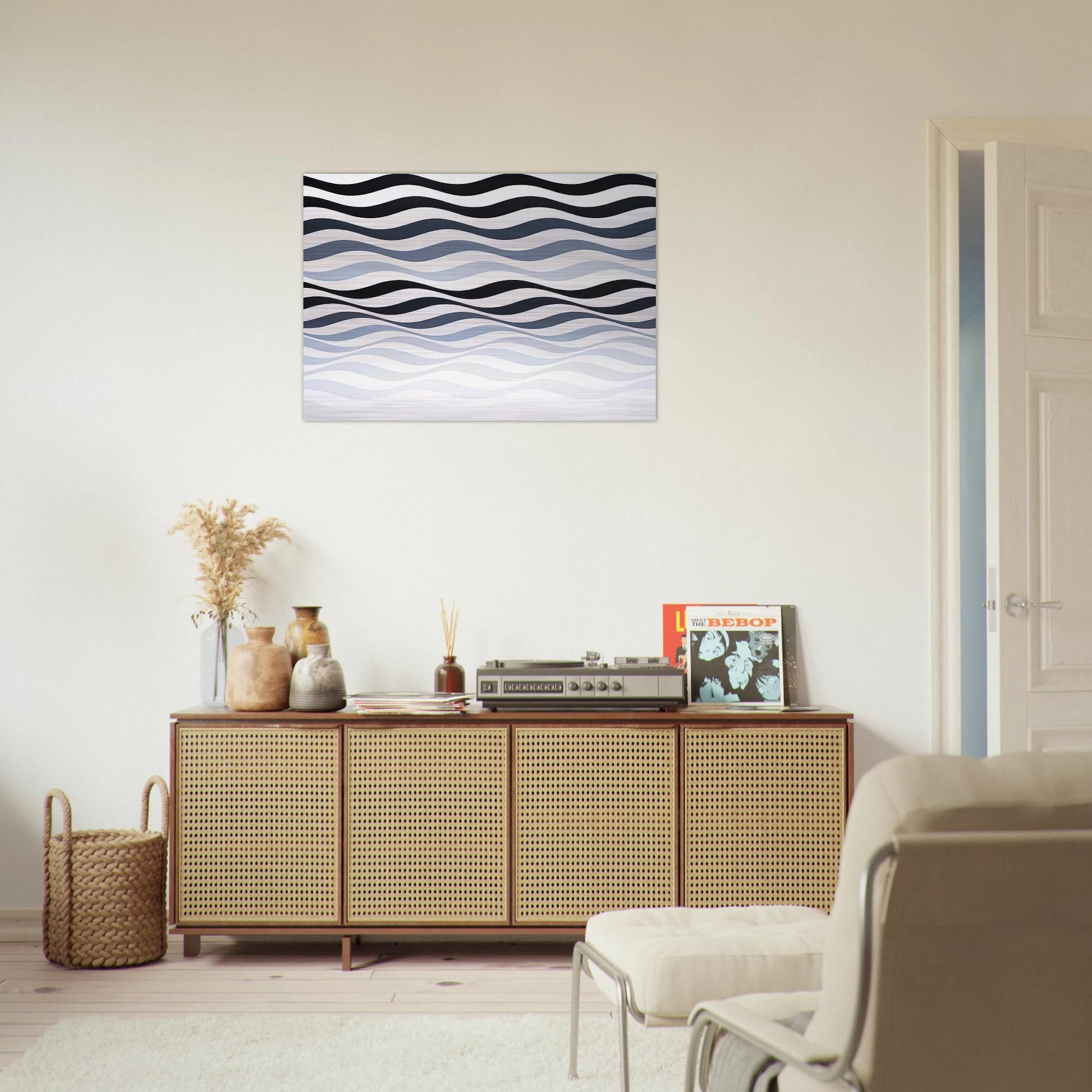 ARREST 3 1965 - Bridget Riley Brushed Aluminum Print - 70x100 cm / 28x40 inches | Bridget Riley Aluminum Print | Bridget Riley Prints
