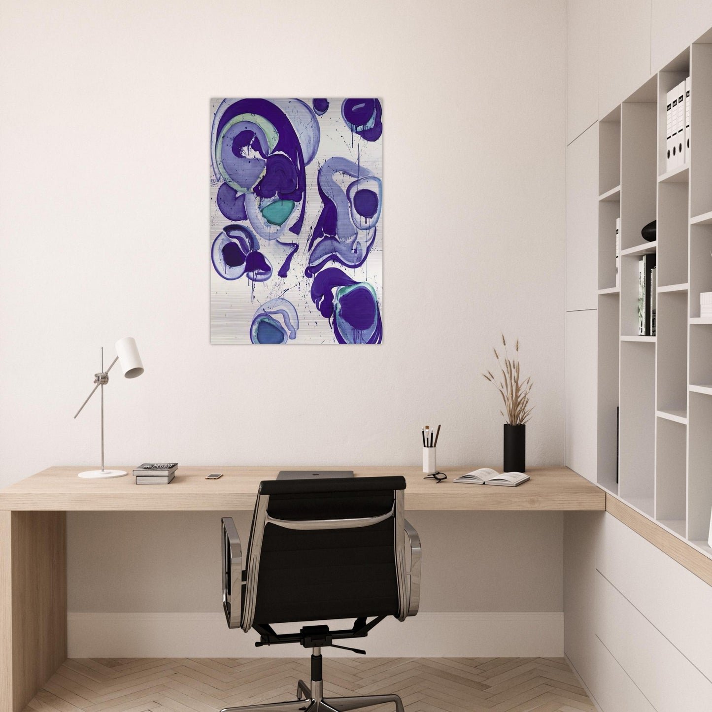 Blue - Sam Francis Brushed Aluminum Print - 70x100 cm / 28x40 inches | Sam Francis Aluminum Print | Sam Francis Prints