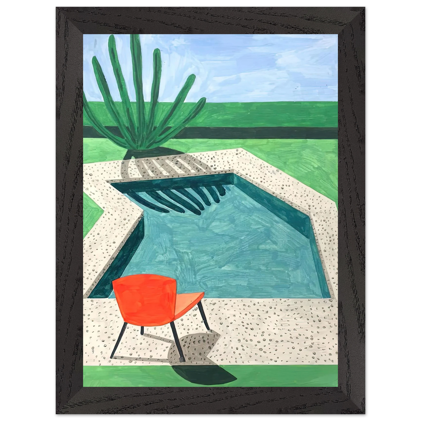 David Hockney - David Hockney Wall art - 45x60 cm / 18x24 inches - Premium Wooden Framed Poster With Fine Art Paper-canvas - White frame