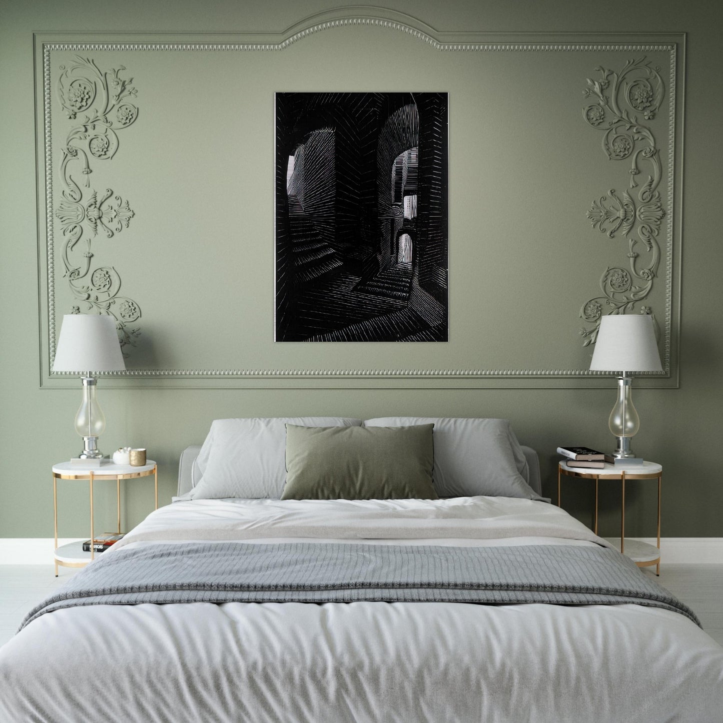 COVERED ALLEY IN ATRANI - MC Escher Brushed Aluminum Print - 70x100 cm / 28x40 inches | MC Escher Aluminum Print | MC Escher Prints