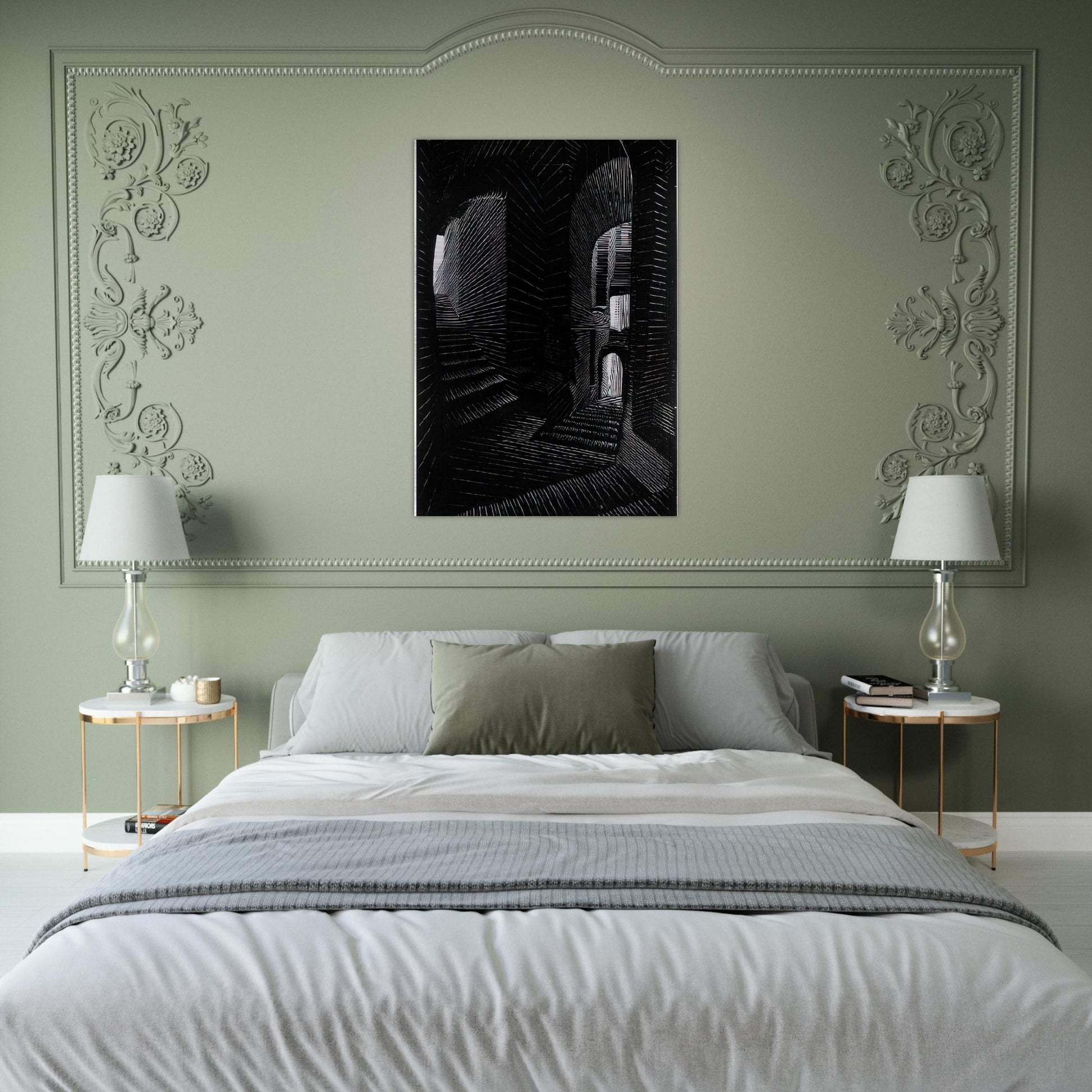 COVERED ALLEY IN ATRANI - MC Escher Brushed Aluminum Print - 70x100 cm / 28x40 inches | MC Escher Aluminum Print | MC Escher Prints