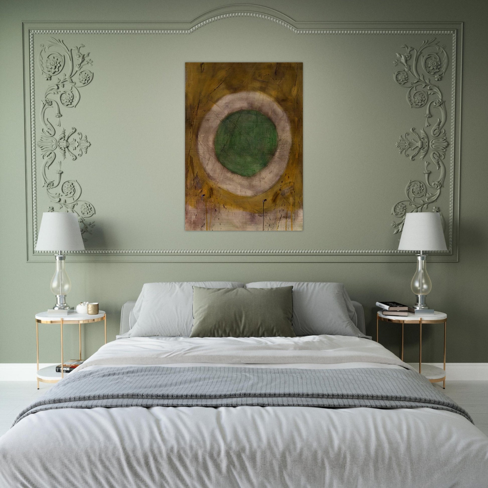 Green Glow - 1958 - Gene Davis Brushed Aluminum Print - 70x100 cm / 28x40 inches | Gene Davis Aluminum Print | Gene Davis Prints
