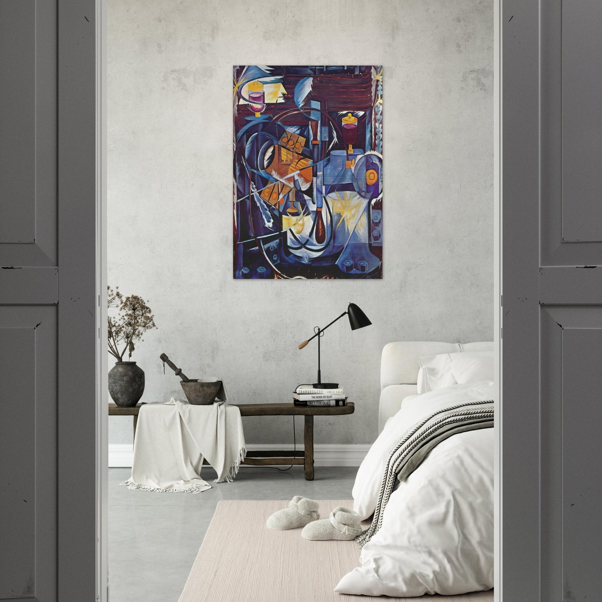 Dynamo machine - 1913 - Natalia Goncharova Brushed Aluminum Print - 70x100 cm / 28x40 inches | Natalia Goncharova Aluminum Print | Natalia Goncharova Prints