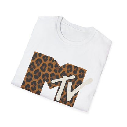 Camiseta gráfica vintage con estampado de guepardo de MTV, camiseta retro de música, televisión, banda de los años 80 y 90, camiseta unisex con estampado animal de rock