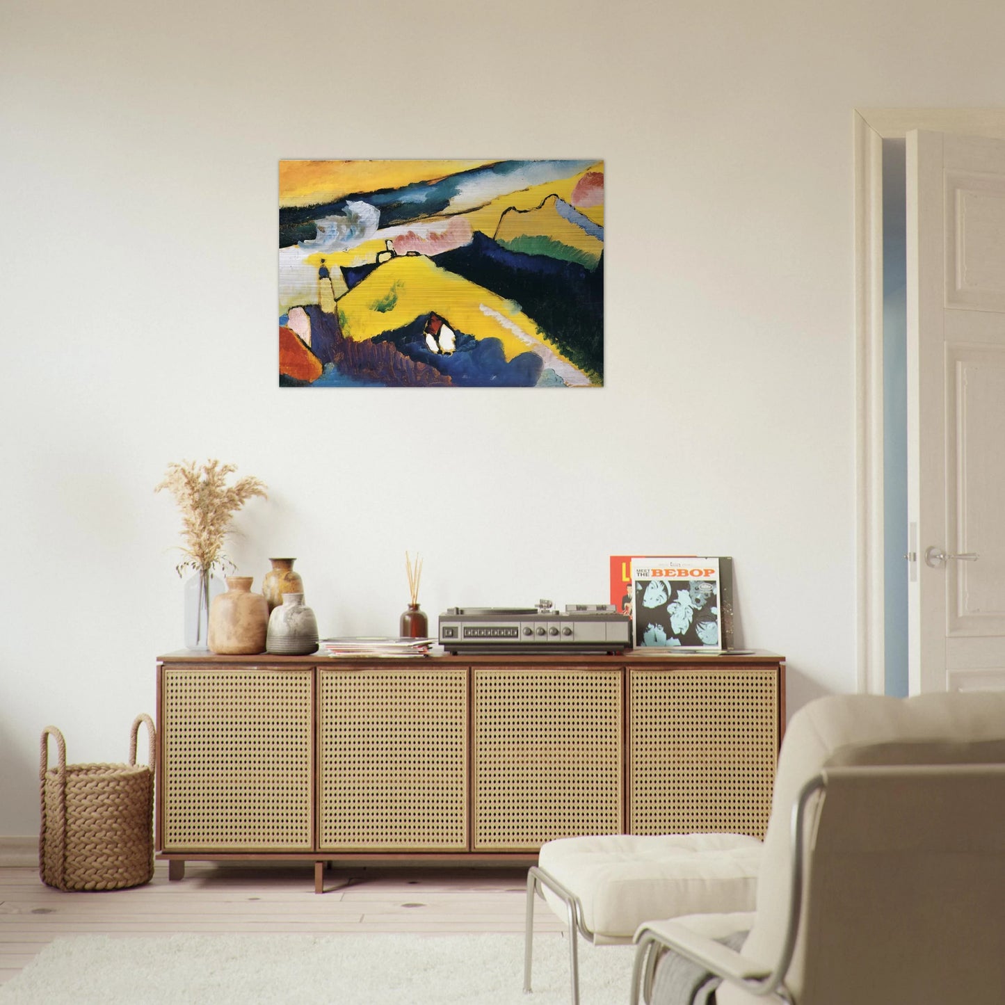 MOUNTAIN LANDSCAPE WITH CHURCH 1910 - Wassily Kandinsky Brushed Aluminum Print - 70x100 cm / 28x40 inches | Wassily Kandinsky Aluminum Print | Wassily Kandinsky Prints