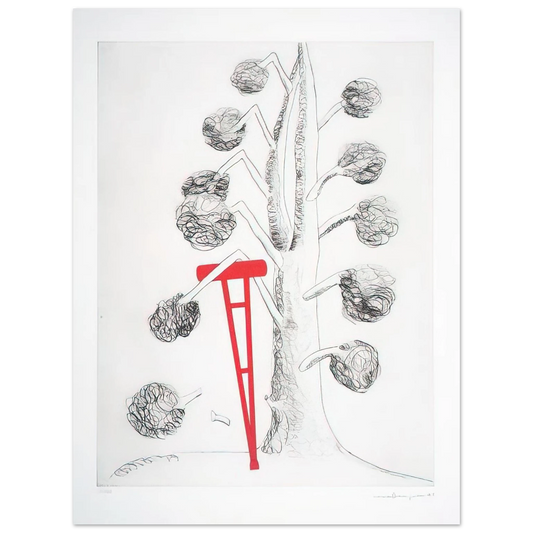 Louise Bourgeois - TREE WITH RED CRUTCH 1998  75x100 cm / 30x40inches Fine Art Poster