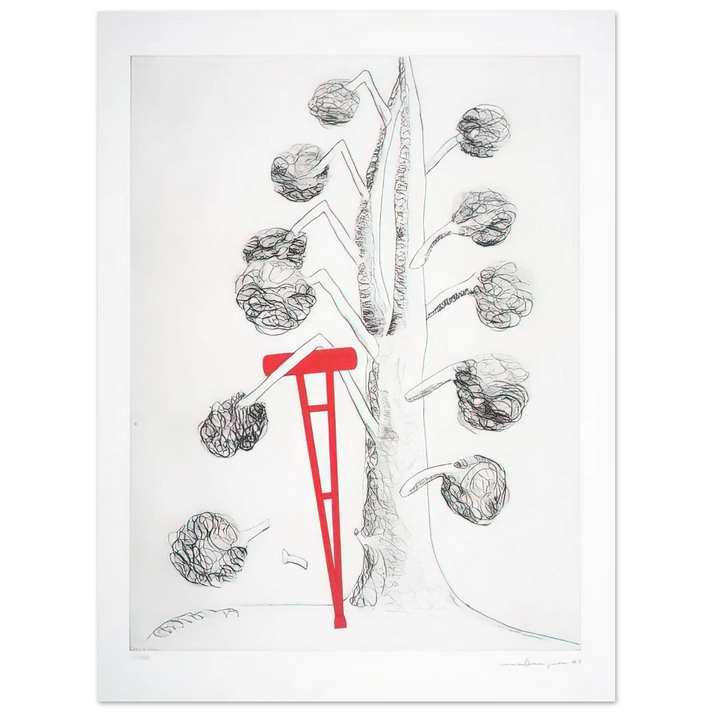 Louise Bourgeois - TREE WITH RED CRUTCH 1998  75x100 cm / 30x40inches Fine Art Poster