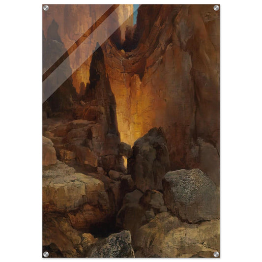A Side Canyon Grand Canyon of Arizona - Thomas Moran Acrylic Print - 70x100 cm / 28x40″ inches | Thomas Moran Wall Art | Thomas Moran Prints