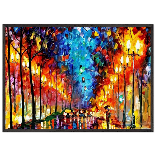 Leonid Afremov N25 - Leonid Afremov 70x100 cm / 28x40 inches Framed Art Print – Black Wooden Frame