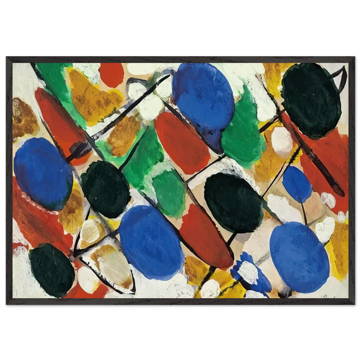 Scheiben - 1955 - Ernst Wilhelm Nay 70x100 cm / 28x40 inches Framed Art Print – Black Wooden Frame