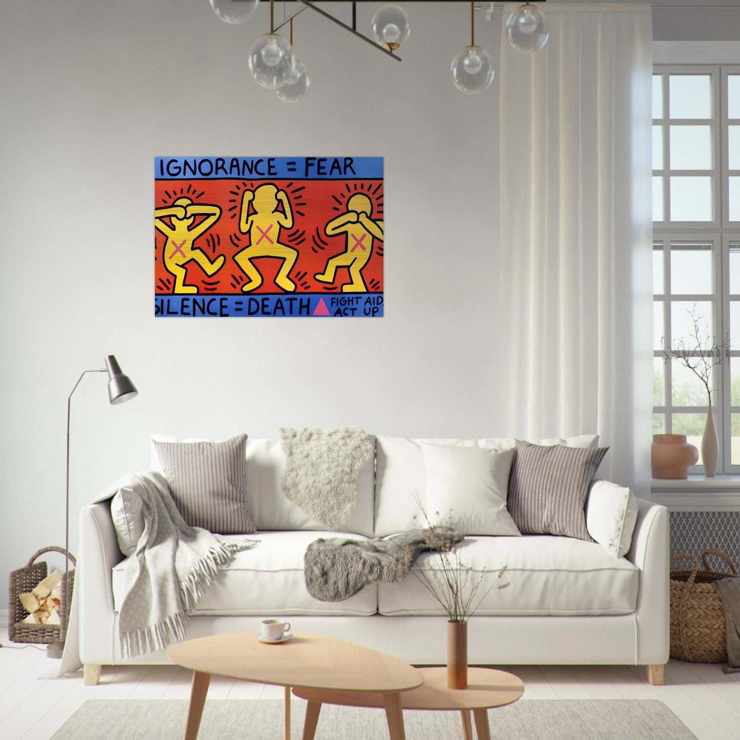 IGNORANCE FEAR 1989 - Keith Haring Brushed Aluminum Print - 70x100 cm / 28x40 inches | Keith Haring Aluminum Print | Keith Haring Prints