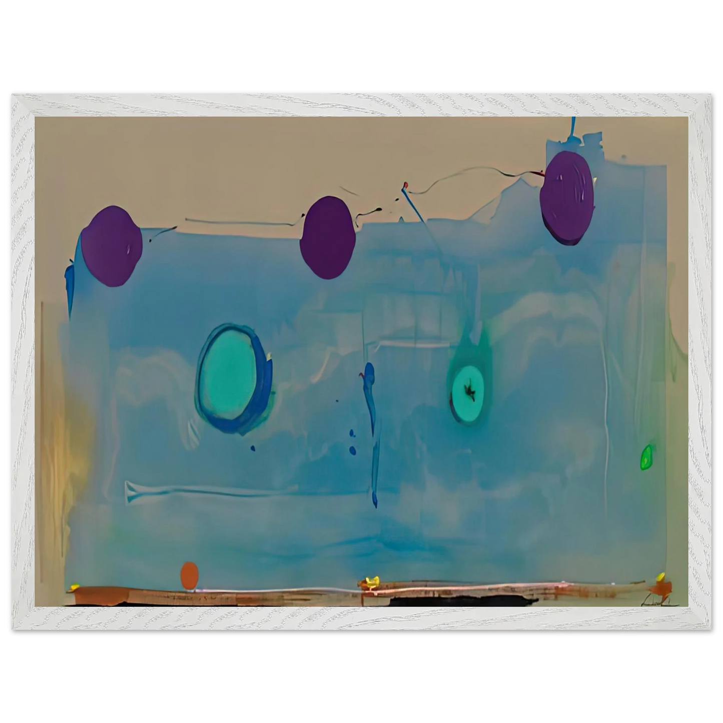 Helen Frankenthaler - Water Shadows, 1988- Wall Art - 30x40 cm / 12x16 inches - Premium Wooden Framed Poster With Fine Art Paper-canvas - Black frame