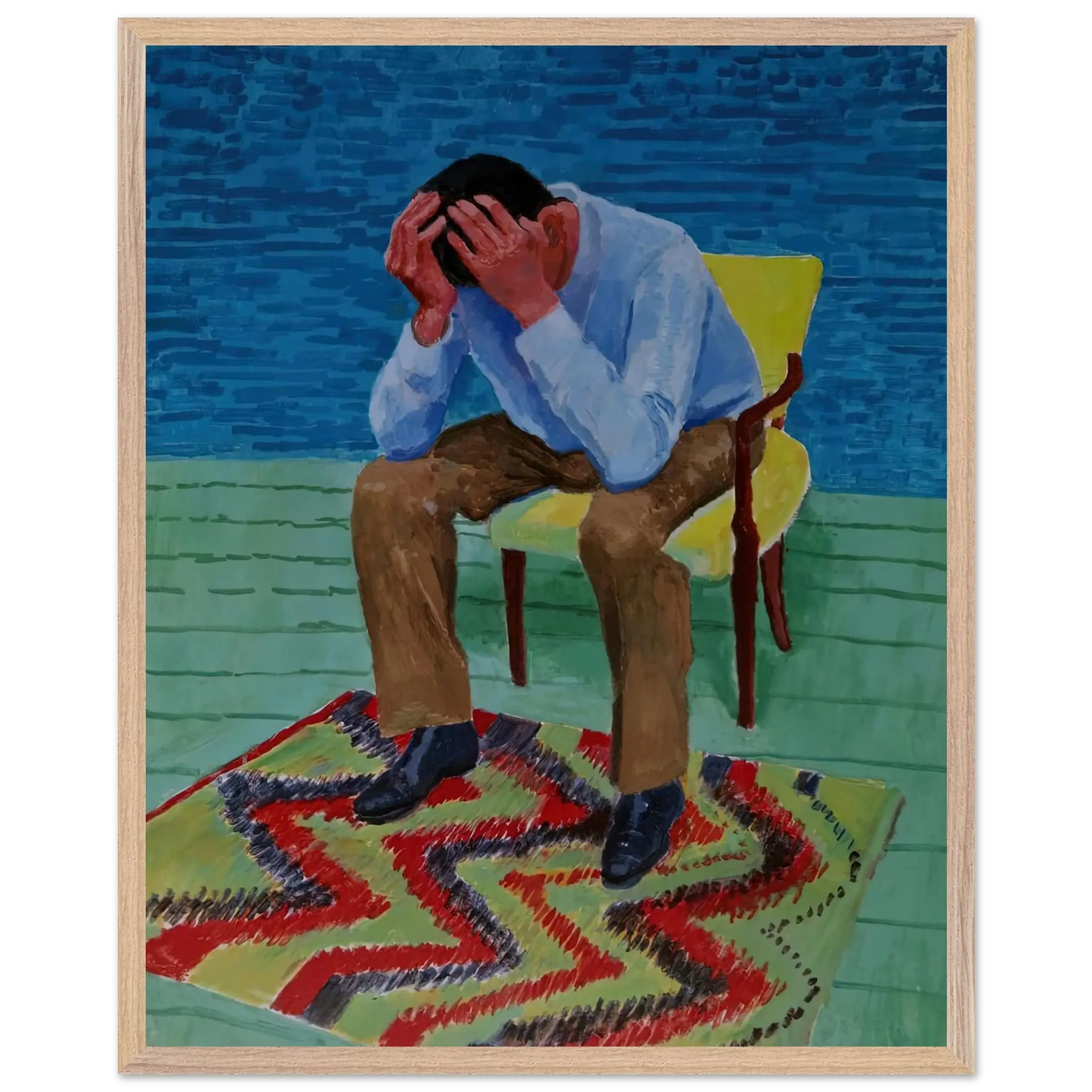 David Hockney - David Hockney Wall art - 70x100 cm / 28x40 Inches - Premium Wooden Framed Poster With Fine Art Paper - Black frame