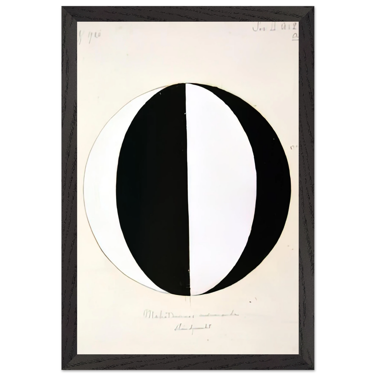 Hilma af Klint - THE MAHATMAS PRESENT STANDING POINT SERIES II NO 2A 1920 Wall art - 21x29.7 cm / 8x12" - Premium Wooden Framed Poster With Fine Art Paper-canvas - Black frame