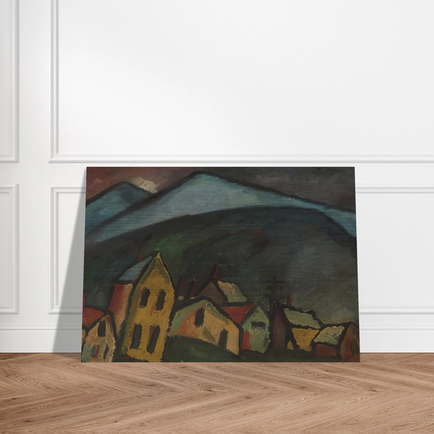 BERGLANDSCHAFT MIT H USERN 1912 - Alexej von Jawlensky Brushed Aluminum Print - 70x100 cm / 28x40 inches | Alexej von Jawlensky Aluminum Print | Alexej von Jawlensky Prints