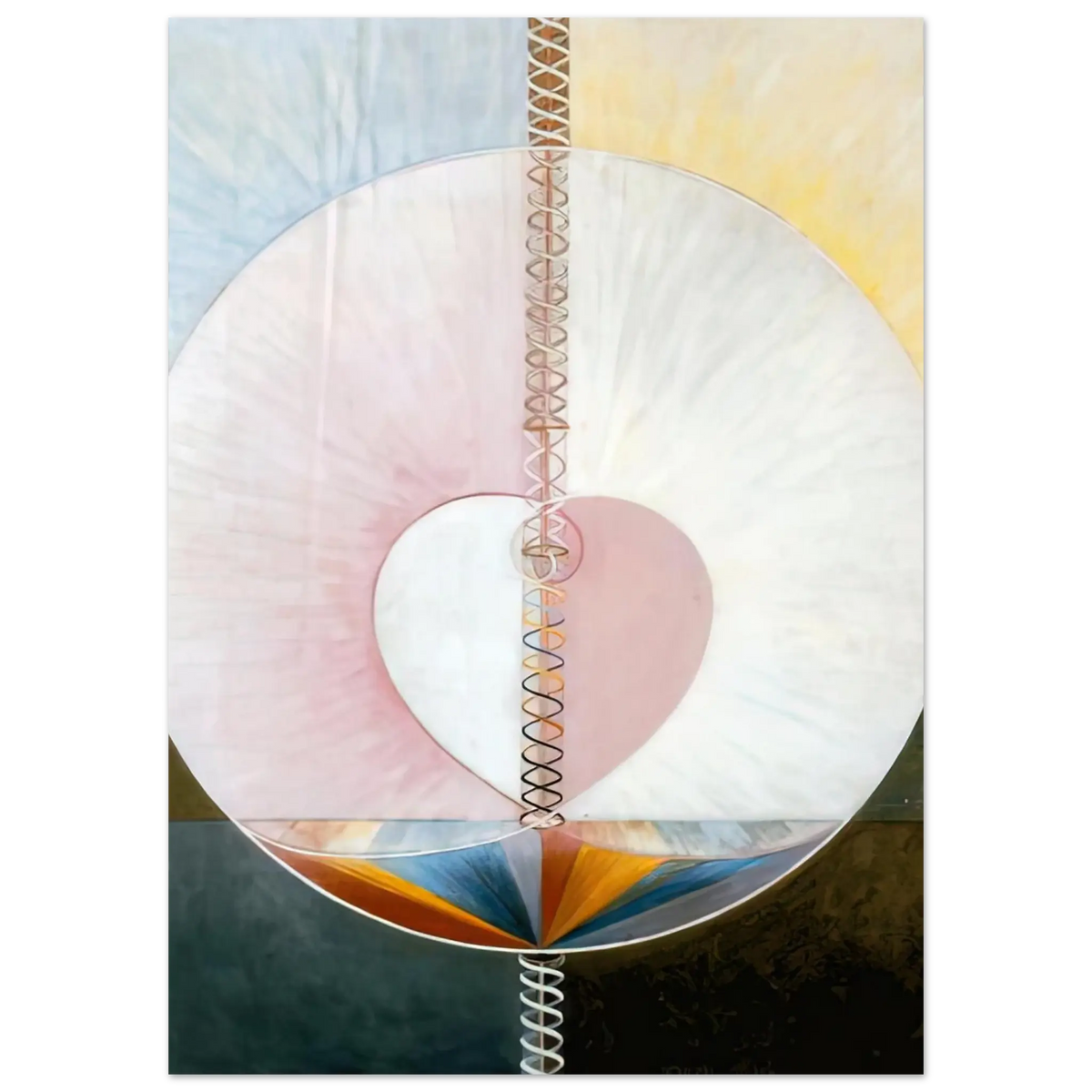 Hilma af Klint - WHAT A HUMAN BEING IS 1910 Wall art - 40x50 cm / 16x20 Inches - Premium Wooden Framed Poster With Fine Art Paper - White frame