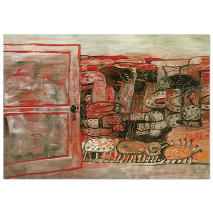 ENTRANCE - Philip Guston Brushed Aluminum Print - 70x100 cm / 28x40 inches | Philip Guston Aluminum Print | Philip Guston Prints