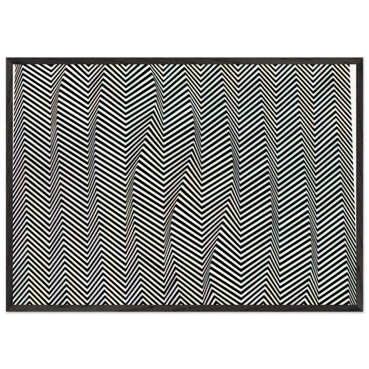 DESCENDING 1966 - Bridget Riley 70x100 cm / 28x40 inches Framed Art Print – Black Wooden Frame