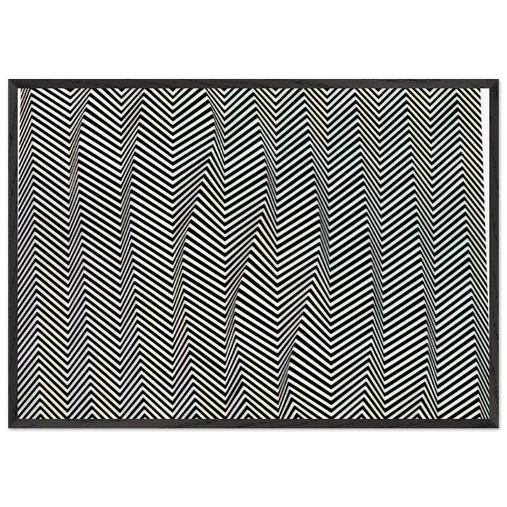 DESCENDING 1966 - Bridget Riley 70x100 cm / 28x40 inches Framed Art Print – Black Wooden Frame