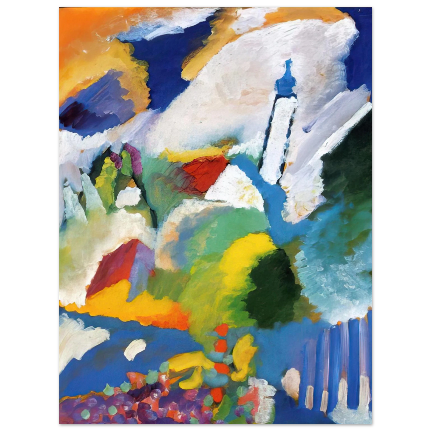 Wassily Kandinsky - MURNAU WITH A CHURCH 1910  75x100 cm / 30x40inches Fine Art Poster