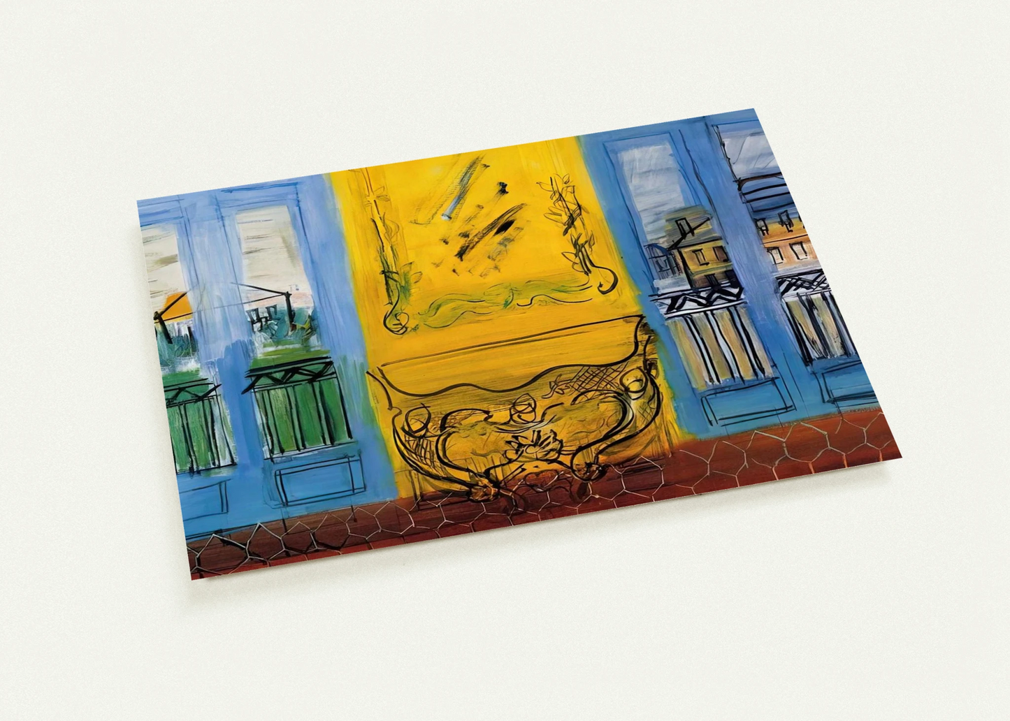 CONSOLE WITH TWO WINDOWS 1948 By Raoul Dufy Pack of 10 Post Cards | Raoul Dufy Post Cards | A6 (10.5 x 14.8 cm) - 4.1 x 5.8 inches