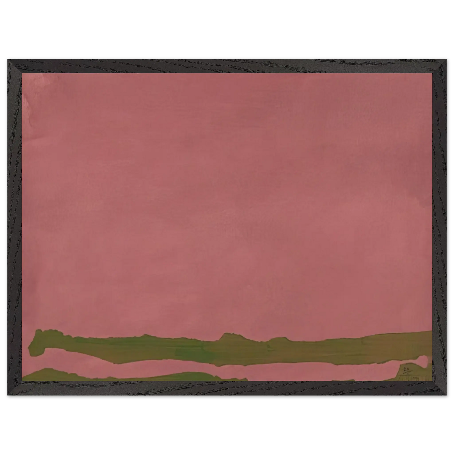 Helen Frankenthaler - Green Likes Mauve - 1970 Wall art - 30x40 cm / 12x16 Inches - Premium Wooden Framed Poster With Fine Art Paper - Black frame
