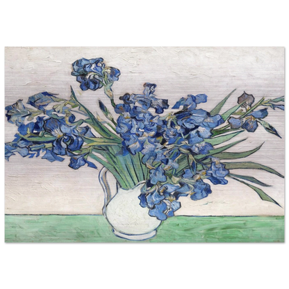 Vase with Irises - Vincent van Gogh Brushed Aluminum Print - 70x100 cm / 28x40 inches | Vincent van Gogh Aluminum Print | Vincent van Gogh Prints