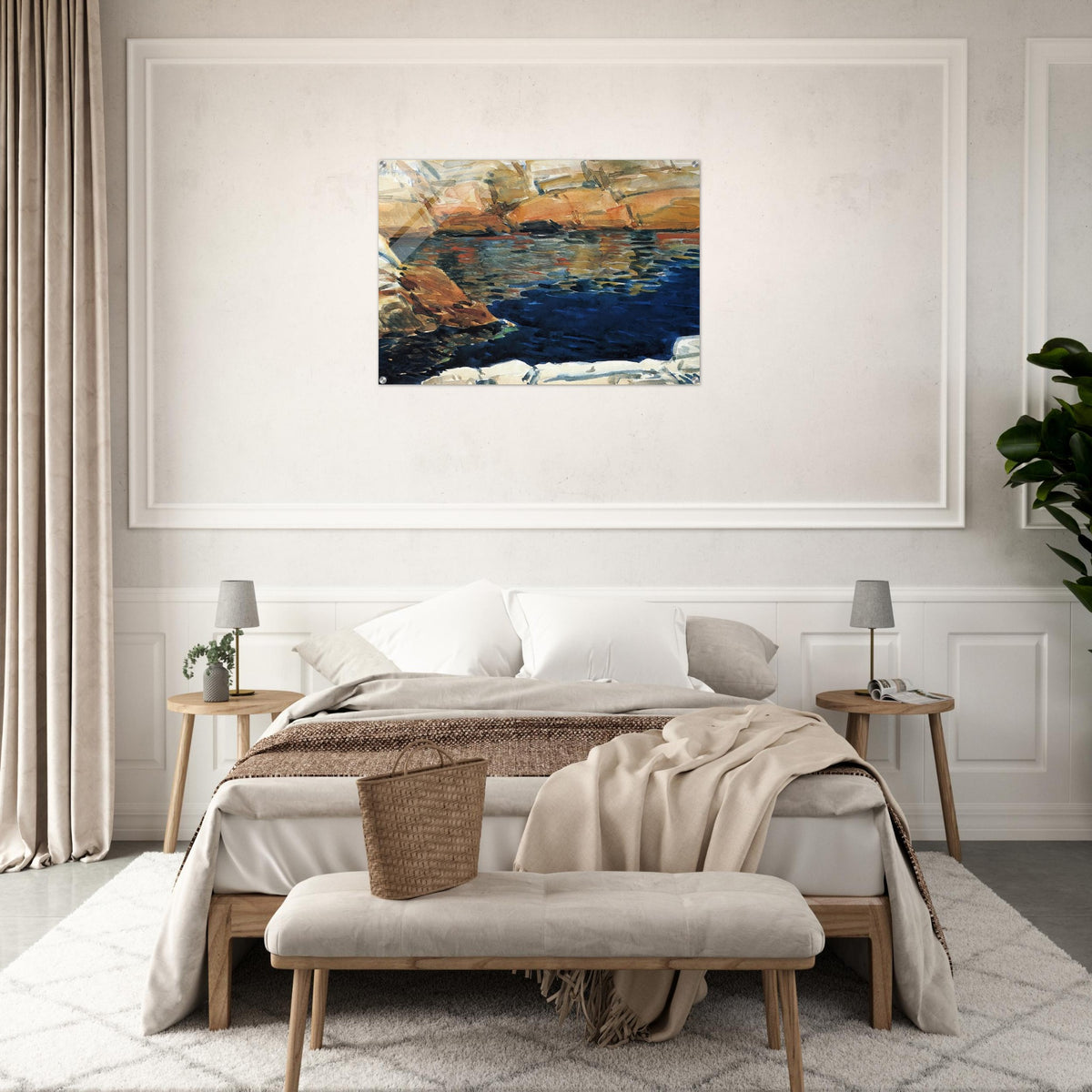 Looking into Beryl Pool - Childe Hassam Acrylic Print - 70x100 cm / 28x40″ inches