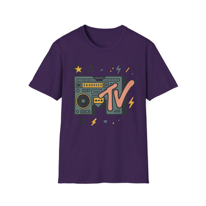 Camiseta gráfica retro de MTV con estampado de guepardo, estilo rock, unisex, estilo banda de los años 80 y 90