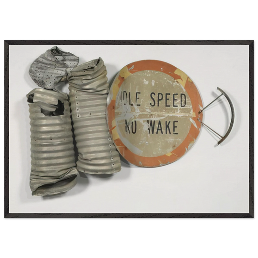 NO WAKE GLUT 1986 - Robert Rauschenberg 70x100 cm / 28x40 inches Framed Art Print – Black Wooden Frame