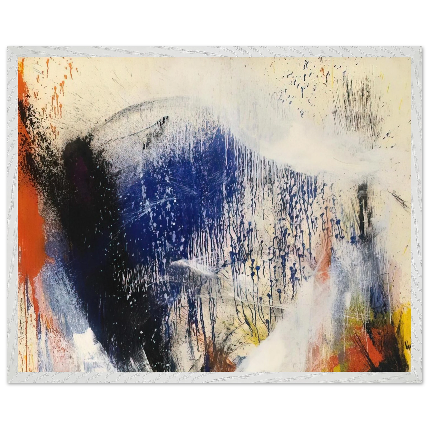 Helen Frankenthaler - Untitled - 1960 Wall art - A2 (42 x 59.4  cm) - Premium Wooden Framed Poster With Fine Art Paper-canvas - White frame