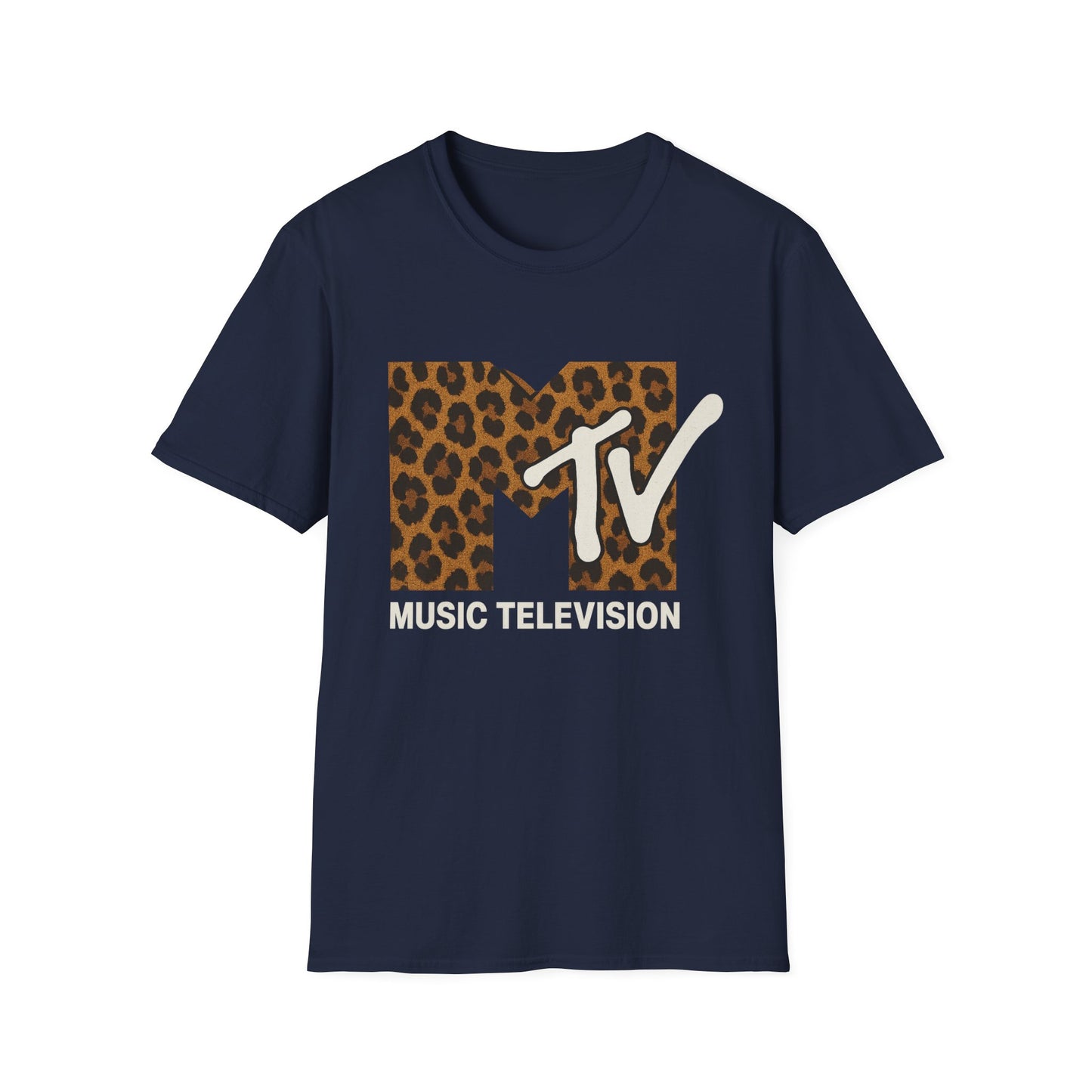 Camiseta gráfica vintage con estampado de guepardo de MTV, camiseta retro de música, televisión, banda de los años 80 y 90, camiseta unisex con estampado animal de rock