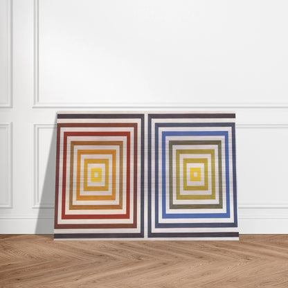 From Yellow to Violet - 1956 - Francois Morellet Brushed Aluminum Print - 70x100 cm / 28x40 inches | Francois Morellet Aluminum Print | Francois Morellet Prints